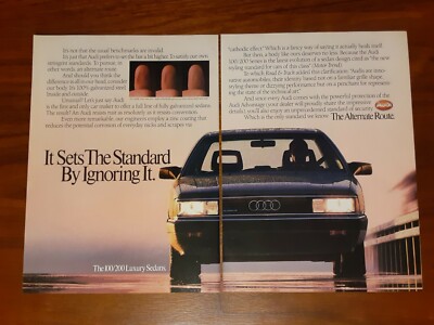 AUDI 100 200 PRINT AD MAGAZINE ADVERTISEMENT LUXURY SEDANS SETS THE STANDARD