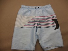 Hurley Size L Boy Blue Stretch Waist Drawstring Lined Pocket Swimming Shorts 968