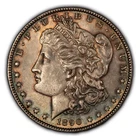 1890 $1 Morgan Silver Dollar - Luster - Neon Rainbow Toning - SKU-D3796