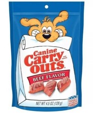 10X Bags of Canine Carry Outs Beef Flavor Dry Dog Treats 4.5 Oz Each Exp 01/2025