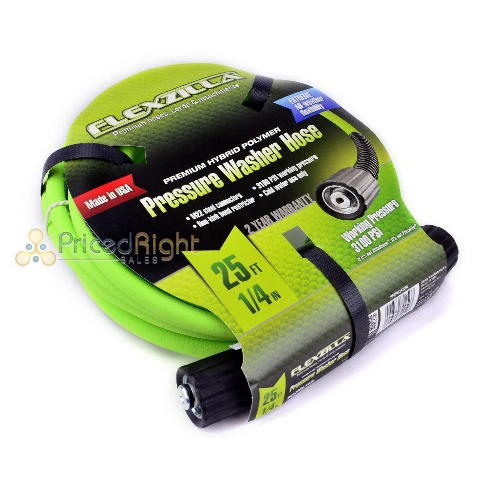 Flexzilla Pressure Washer Hose 1/4 In X 50 Ft Legacy USA, 48 OFF