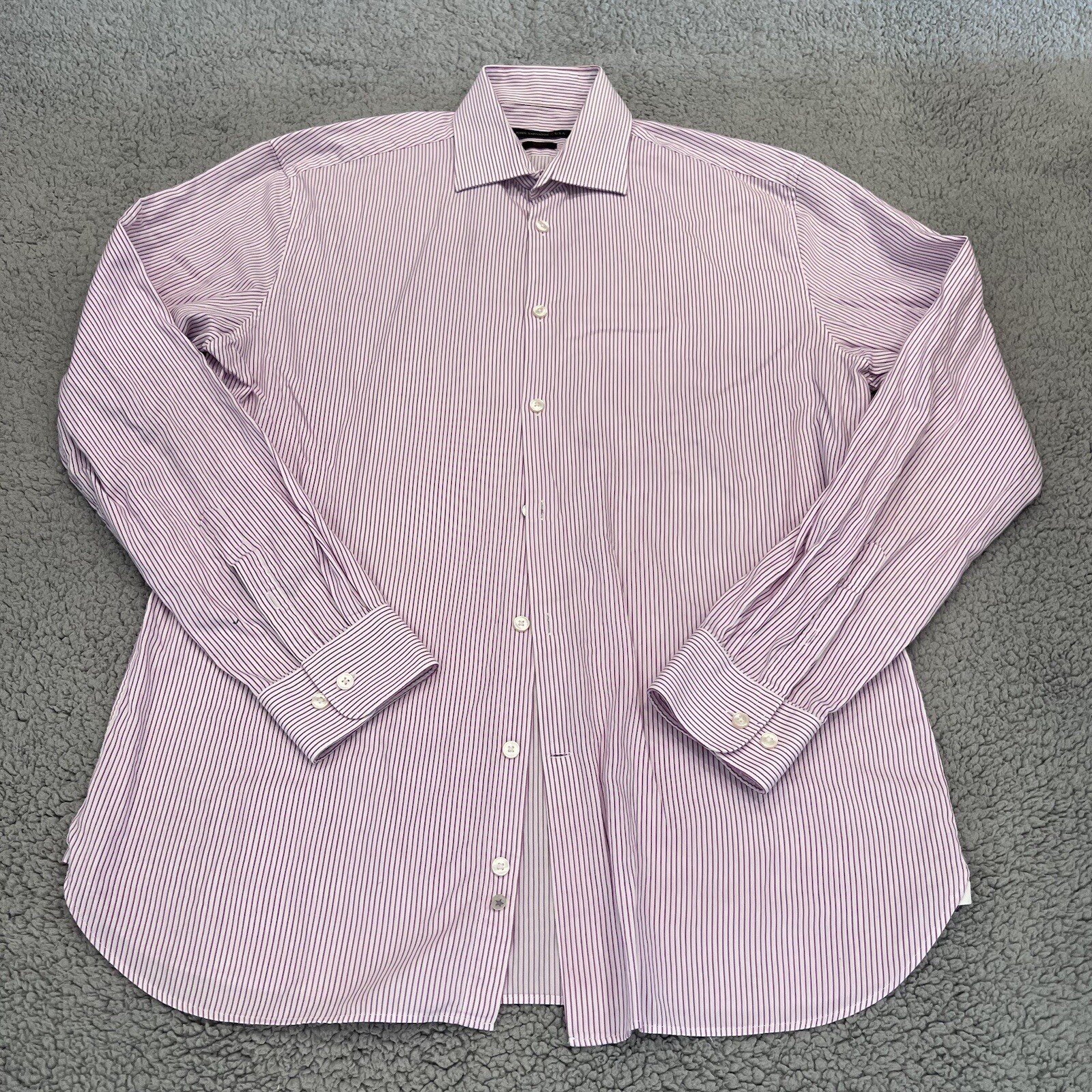 John Varvatos Shirt Mens Adult 16 Slim Fit Red Button Up Casual Long Sleeve