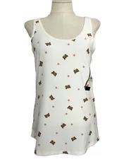NO BOUNDARIES Fitted Cat Print Scoop Neck Soft Stretch Knit Tank SZ. Jr. XL*