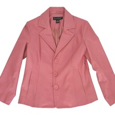 Dialogue Xs Lined Pink Leather Jacket