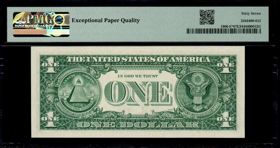 1969C $1 RICHMOND STAR NOTE PMG 67 EPQ TOP POP Fr 1906-E* Superb Gem UNC FRN E/* - Image 2 of 3