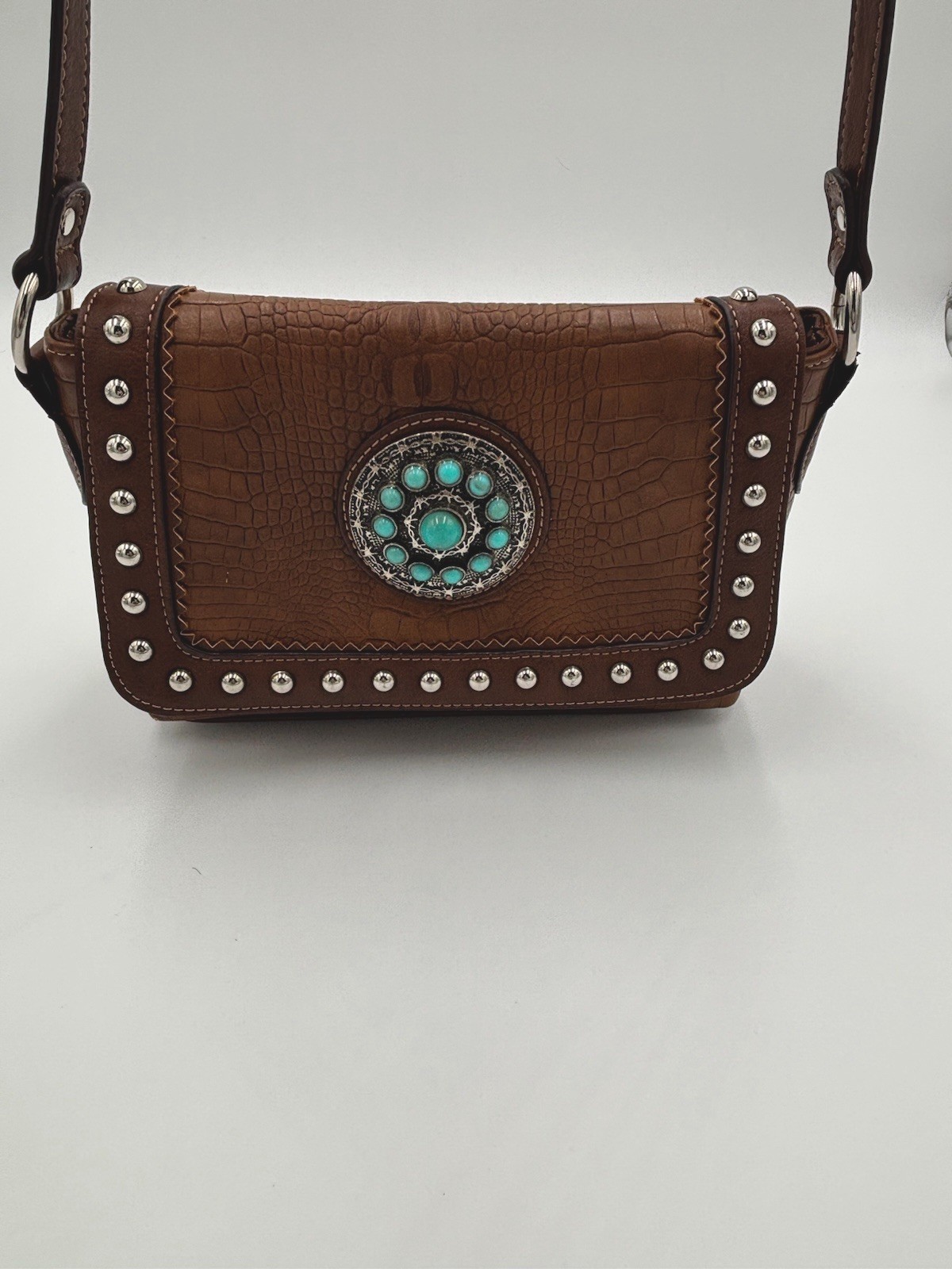 Blazing Roxx Women's Crossbody Purse Brown Leather With Beautiful Design
