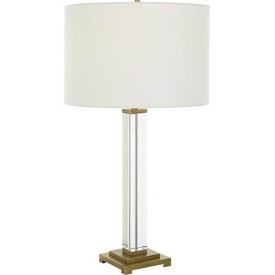 Uttermost 30237 Crystal Column Table Lamp Crystal and Antique Brass