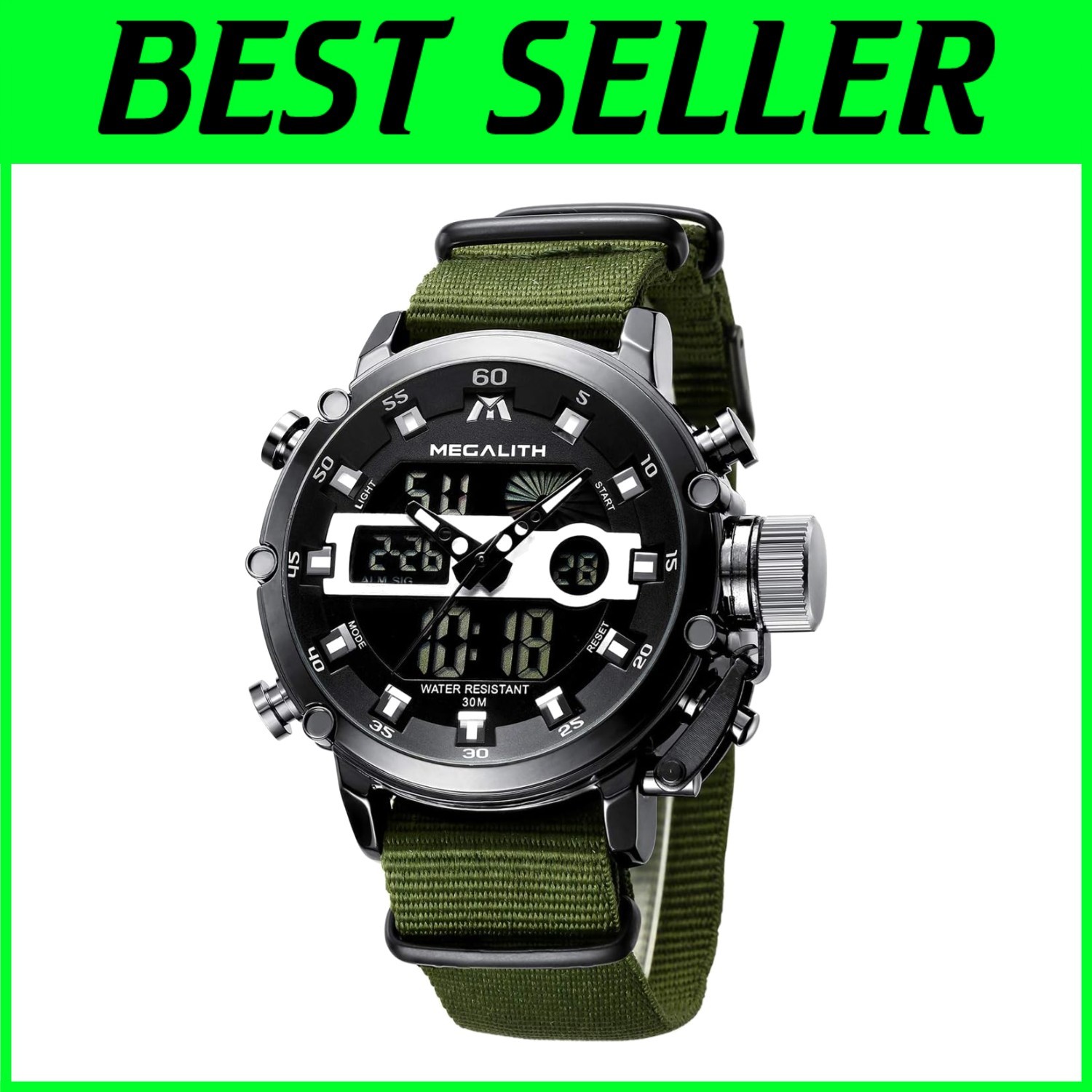 Men's Waterproof Tactical Digital Watch - Rugged Military Style with LED Display
