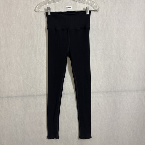 Carbon 38 Women's Size Small Black High Waisted Ankle Ribbed Leggings