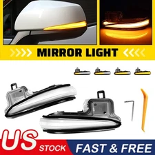 2x Sequential LED Side Mirror Turn Signal Lights For Toyota Sienna 2020-2023