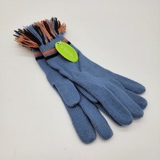NWT  VINTAGE VAN RAALTE Blue Knit With Fringe One Size Gloves NOS
