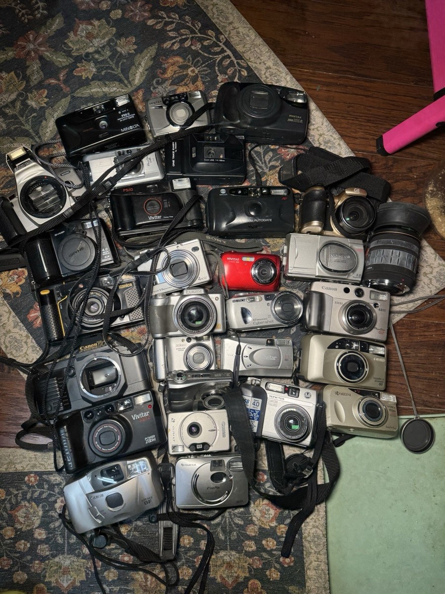 Nikon Antique Cameras Value Lot Of X29 Cameras For Parts Or Repair