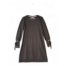 Blue Orchid Black Long Sleeve Crew Neck Dress Lace Up Cuff Detail Size S