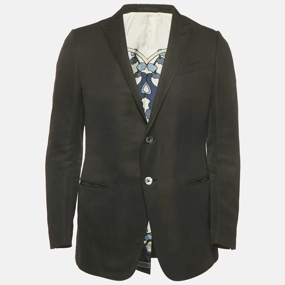 Blazer Gucci preto gabardine ajuste regular M