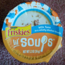 Friskies Lil Soups W/ Tuna In A Velvety Chicken Broth Cat Food Complement 1.2 OZ