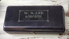 Vintage 1940s Bellevue OH W.S. Lee Insurance Real Estate Metal Deed Cash Box