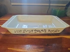 Vintage Pryrex Golden Acorn 548-B Space Saver Casserole Dish 1.25 QT MCM NO LID