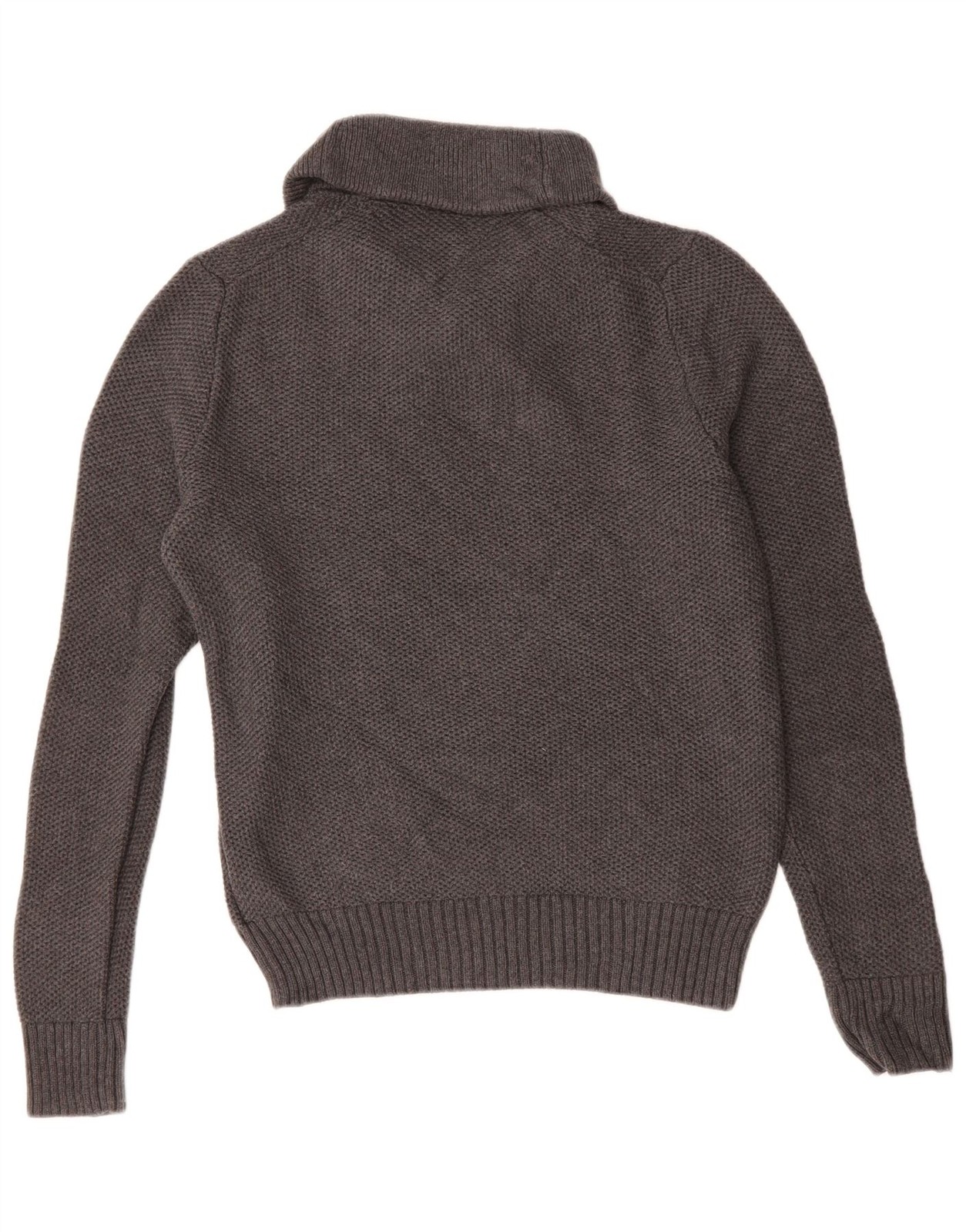 TOMMY HILFIGER Mens Shawl Neck Jumper Sweater Small Grey Cotton DJ25 thumbnail 2