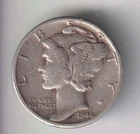 1944-D MERCURY DIME 10¢ DENVER 90% SILVER COIN UNITED STATES MINT