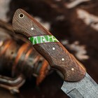 8.9" inch Damascus Steel Hunting Knife Full Tang Wood Handle Leather Sheath — photo 9