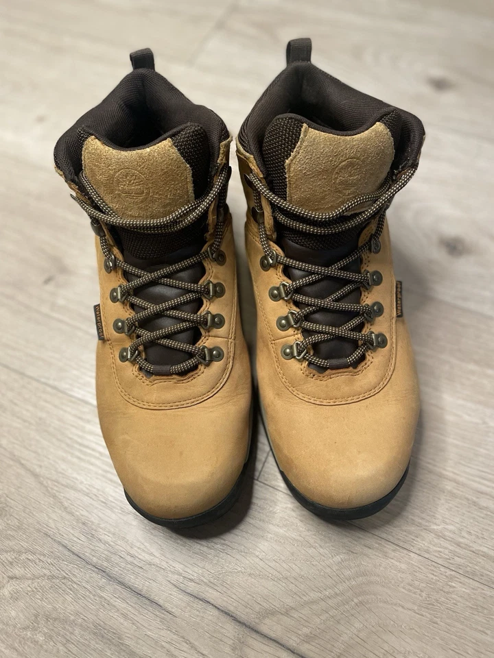 Timberland 11 Botas Anchas Marrón Grano Completo Blanco Cornisa Impermeables Medio Senderista Foto 3 de 4