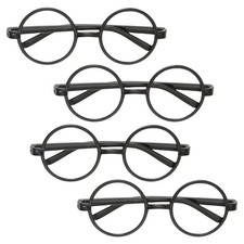 Unique Authentic Black Harry Potter Glasses - Pack of 4 One Size, Multicolor