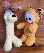Handmade Crochet Garfield  Odie Length 9-12" New 