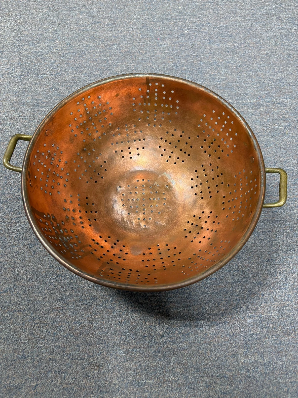 Vintage Copper Colander Strainer W/Brass Handles Country Kitchen Decor
Opens in a new window or tab