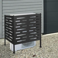 56*122*122cm Black Air Conditioner Fence Modern Iron Outdoor Equipment Enclosure