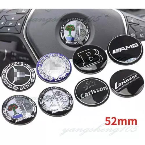 Für Mercedes Benz 52mm Lenkrad Logo Aufkleber AMG Brabus Abzeichen Aufkleber NEU