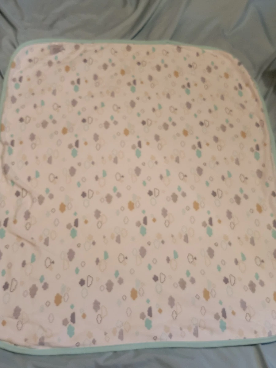 Garanimals Baby blanket receiving white clouds aqua gray EUC LN | eBay