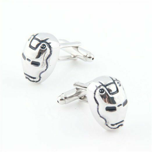 Silver Ironman Cufflinks Mens Business Shirt Cuff Link Party In Gift Box UK