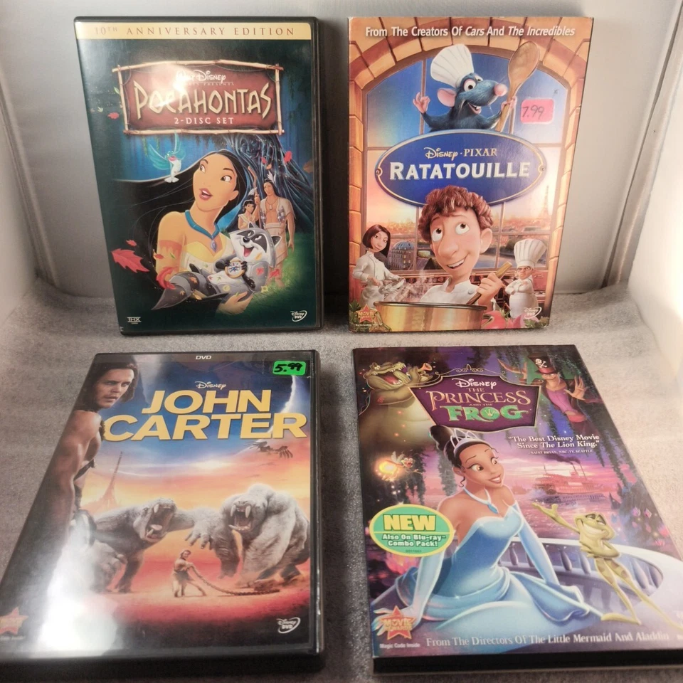 Pocahontas/Ratatouille/John Carter/The Princess and the Frog - *DVD Disney LOT!* - Image 2 of 4
