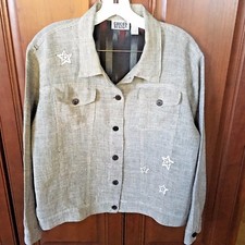 Chico's size 2 Linen, Rayon, Polyester Jacket