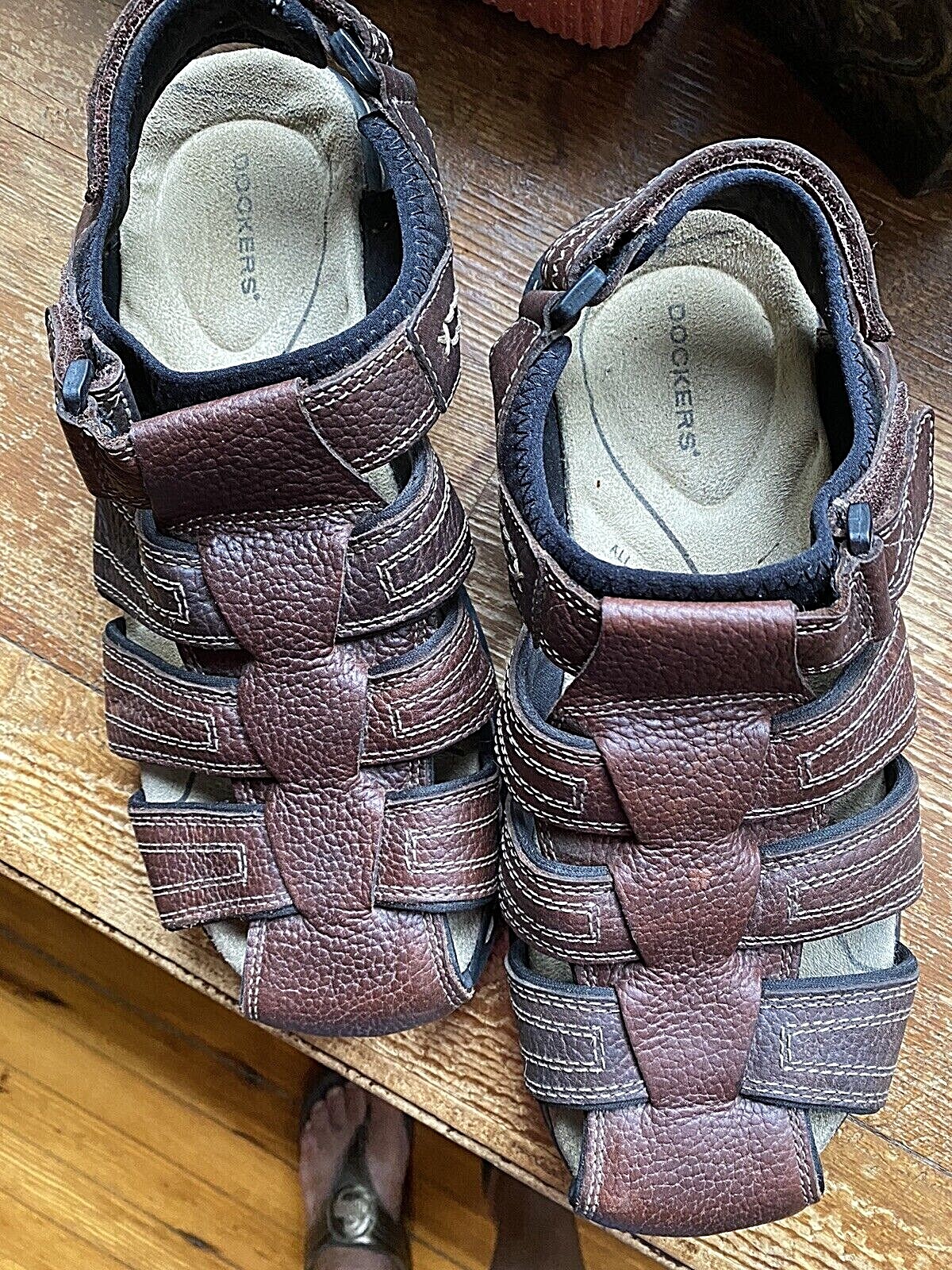 Men's Docker Brown Leather Fisherman Strap Sandal… - image 1