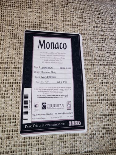 Monaco Summer Quay Ivory/Lt Green Rug - Brand New - Never Used - Picture 2 of 2