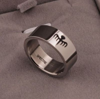 HOT Spectre James Bond 007 Stainless Steel Ring Prop Xmas Gift Cosplay With Box