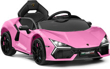 Licensed Lamborghini Revuelto Kids 12V Ride-On Car with Bluetooth - Pink