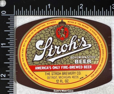 Stroh's Bohemian Style Beer Label - MICHIGAN