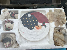 Christmas Miniature Tea Set Santa Claus and Snowmen vintage in original box