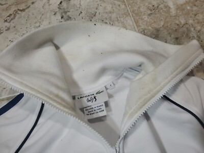 Lacoste x Andy Roddick White Track Zip Jacket Tennis Size 7