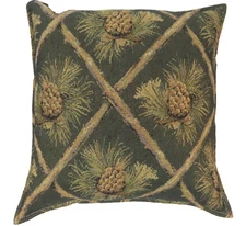 Paine's Balsam Fir Filled Tapestry Pine Cone Branch Sachet Pillow 12" Christmas