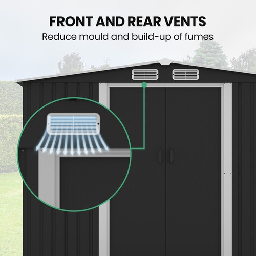 PLANTCRAFT Galvanised Steel Garden Shed 2.58 x 3.14 x 2.02m Home Storage Outdoor - Picture 4 of 10