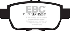 EBC - Compatible with 05-14 Honda Ridgeline 3.5 Greenstuff Rear Brake Pads