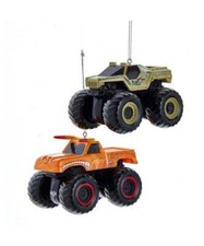 Set of 2 Monster Jam El Toro Loco and Soldier Fortune Ornaments MJ1211 w