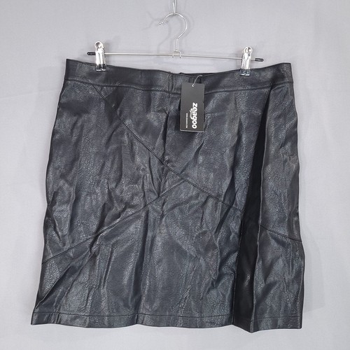 Zeagoo Women's Faux Leather Skirt Straight & Pencil Back Zip Black Size XL