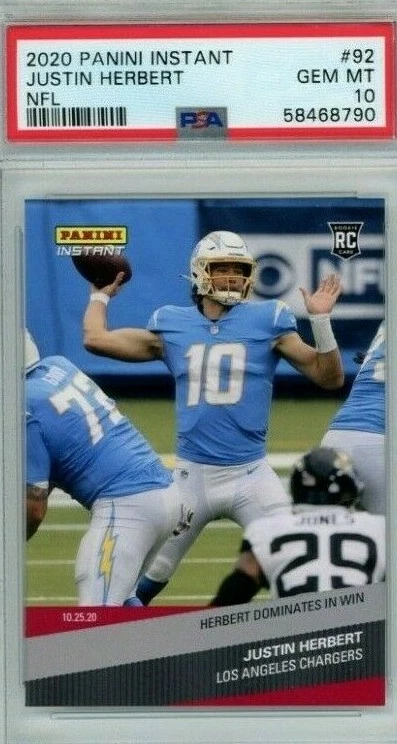 Justin Herbert Panini Instant NFL #92 Base