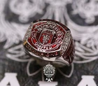 Man U FC Football Club Silver 925 Red Enamel Man U Ring Man U Soccer Ring