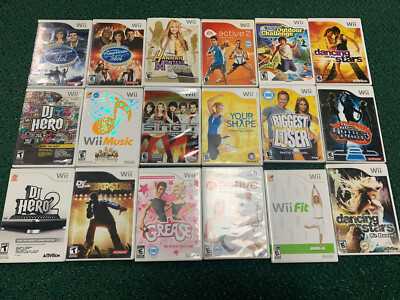 その他 Wii 18 Nintendo Wii Games Lot - Workout/Fitness/Singing/Dance