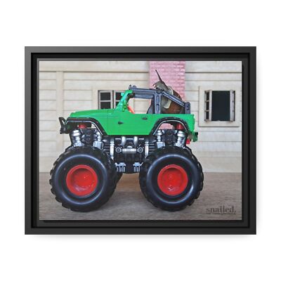 Monster Truck Snail, Matte Canvas, Black Frame
